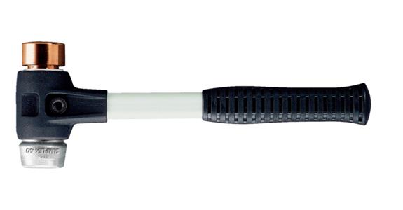 SIMPLEX soft-face hammer f/glass handle impact ins. copper+soft metal dia. 40 mm
