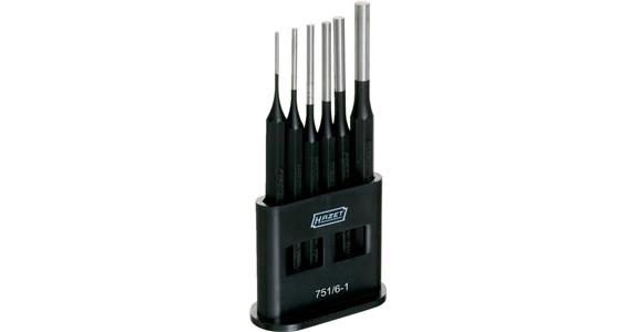 Octagonal pin punch set 6 pieces dia. 2-8 mm in stand