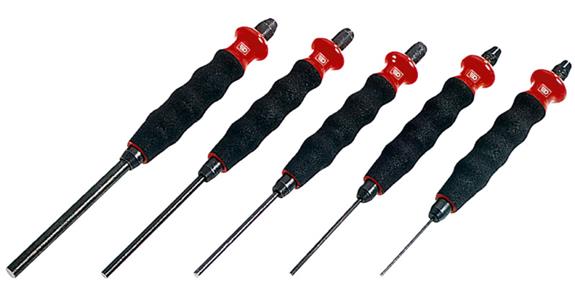Pin punch with handle set 7 pieces dia. 1.9-9.8 mm