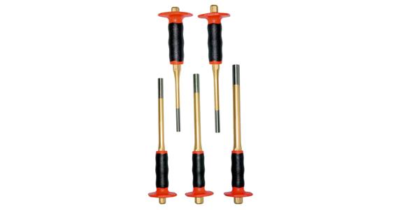 Pin punch with handle set, DIN 6450 5 pieces dia. 8-16 mm
