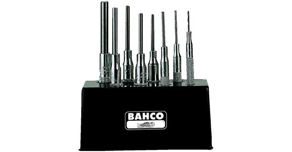 Pin punch set with guide sleeve, 8 pieces 0.9-6.0 mm in stand