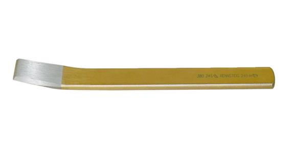 Slotted chisel, bent working end, side cutting edge, shank 26x7mm length 240mm
