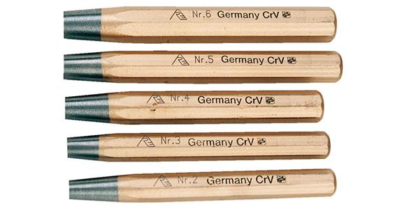 Rivet puller set DIN 6434 CV-air hardening steel 5 pcs dia. 2-6 mm in stand