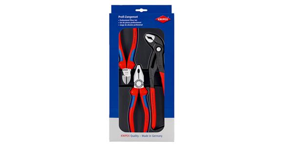 Pliers set, 3 pcs comb. pliers, side cutters, high-tech water pump pliers