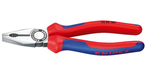 Szczypce uniwersalne KNIPEX 180 mm, poler. główka, z uchw. dwuskładnikowym