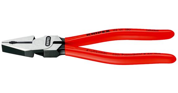 Szczypce uniw. wzmac. KNIPEX 180 mm, poler. główka, z uchw. z tworz. sztucz.