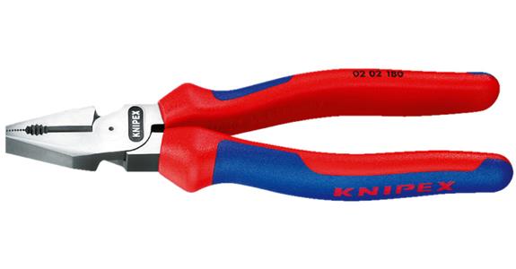 Wzmocnione szczypce uniwersalne KNIPEX 225 mm, poler. główka, z uchw. dwuskład.