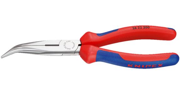 Szczypce półokr. KNIPEX 200 mm, kątowe, poler. główka, z uchw. dwuskładnikowym