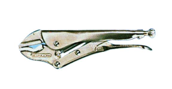 Prism locking pliers CV steel 180 mm top jaw straight bottom angled