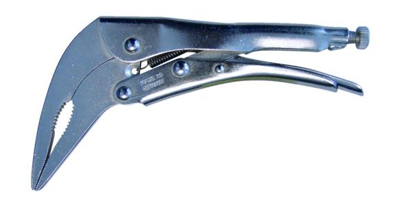 Angled locking pliers 70° length 210 mm AF 35 mm nickel-plated