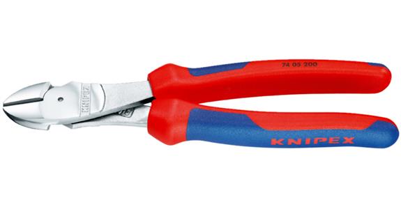 Wzmocnione szczypce boczne KNIPEX 250 mm, chrom. główka, z uchw. 2-częściowym