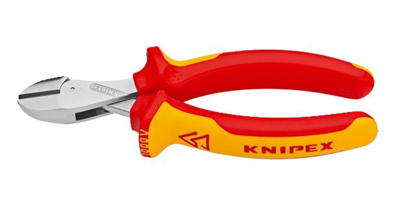 Szczypce do cięcia boczne KNIPEX X-Cut VDE 160 mm, chrom. gł., z uchw. dwuskł.