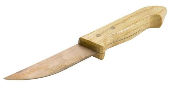 Non-sparking blade with wooden handle, length 180 mm copper-beryllium alloy