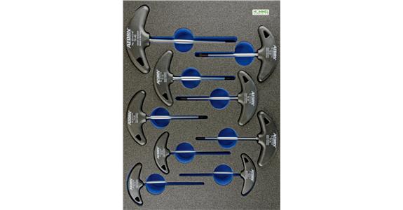 TX® hex key set T-handle 9 pieces in OPT-I-STORE insert 260x345x30mm