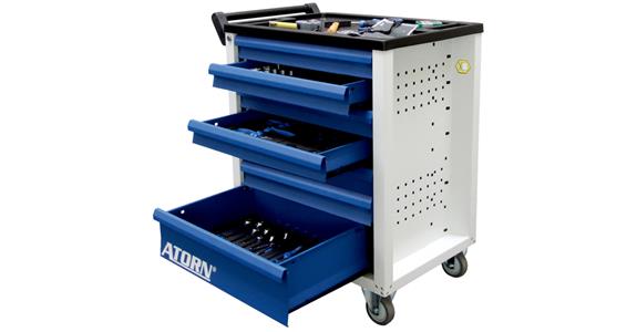 Workshop trolley with 7 OPT-I-STORE hard foam inserts, 151 pcs Tool assortment