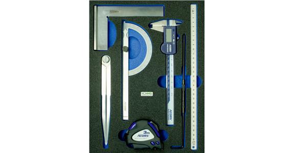 Measuring tool set digital 7 pieces in OPT-I-STORE insert 260x345x30mm