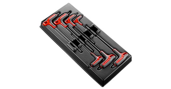 Hexagon ball head hex key set in drawer module 7 pcs 3/4/5/6/7/8/10 mm
