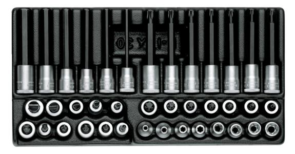 3/8 inch socket/screwdriver bit set, 39 pieces, in 1/3 tool module