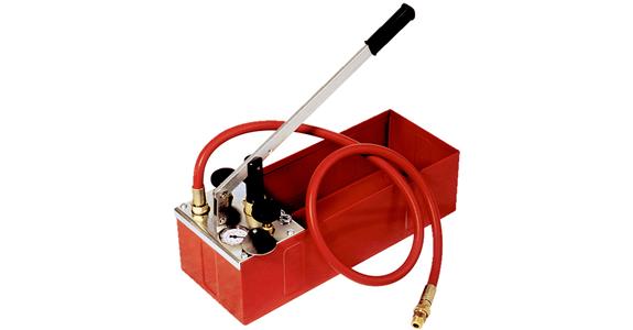 Test pump for oil and water line, test pressure max. 60 bar