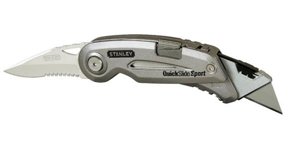Utility knife QuickSlide stainless steel blade + trapezoidal blade safety lock