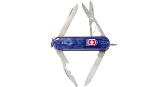 Pocket knife, 10 pieces blue-sapphire with LED lights