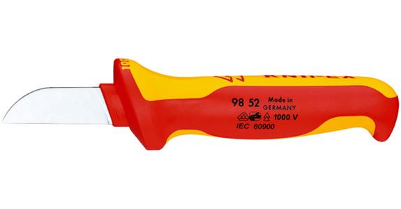 Nóż do kabli KNIPEX VDE, 185 mm, proste, uchwyt 2-częściowy