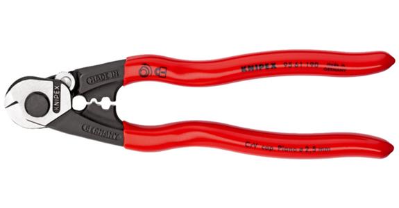 Nożyce do lin KNIPEX 190 mm, głowica polerowana, uchwyt z tworz. sztucznego