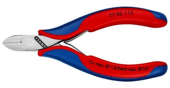 Szczypce do cięcia elektroniki boczne KNIPEX, 115 mm, głowica okrągła z fazą