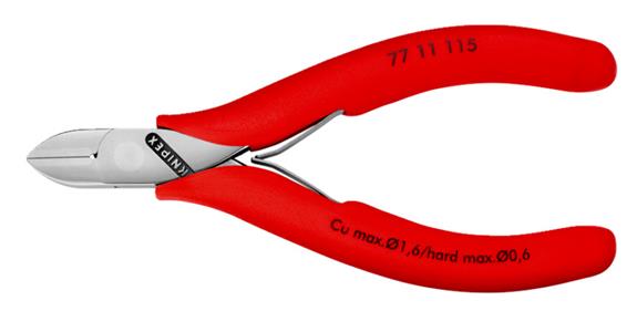 Electronics holding side cutters, very strong, with bevel and wire clamp 115 mm