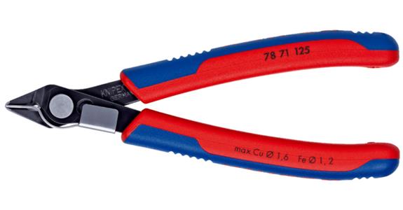 Szczypce elektroniczne KNIPEX Super-Knips, 125 mm, brązowione, z zaciskiem drutu