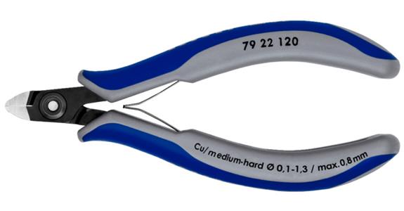 Szczypce do cięcia elektroniki boczne KNIPEX, 120 mm, mini głowica bez fazy