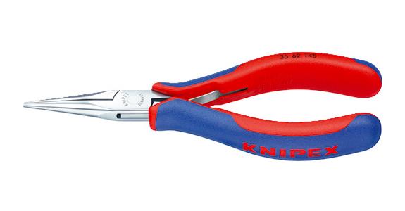 Szczypce chwyt. dla elektroników KNIPEX 145 mm, płaskie okrągłe długie szczęki