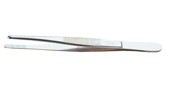 Precision technician's tweezers, jaws notched, sheathed, length 200 mm