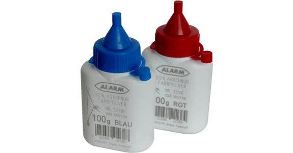 Paint powder for chalk line reel, red bottle with 100 grams