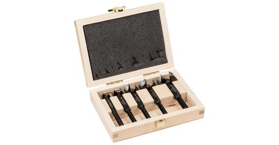 Forstner drill bit set 5 pcs 15, 20, 25, 30, 35 mm, crimped