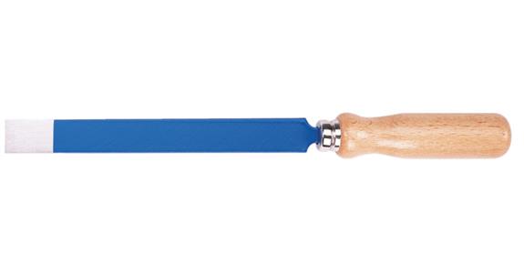 Flat scraper DIN 8350 A with wooden handle tool steel 300x25 mm