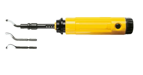 Deburring tool set E with plastic handle shank dia. 3.2 mm
