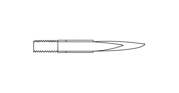 Replacement triangular scraper blade T40 HSS with male thread