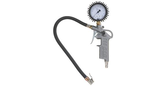 Pneumatic tyre inflation gauge 0-10 bar calibrated for one-hand operation