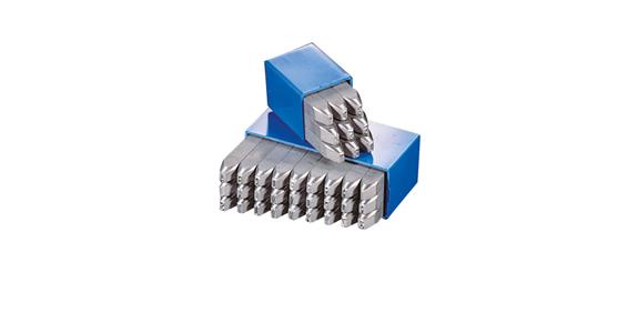 Number punch set 0–9 Extra-Extra DIN 1451 medium-narrow, font height 4 mm