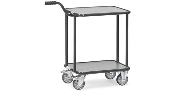 Hand trolley 600x450 mm load cap. 250 kg 2 platforms height 195/770 mm RAL 7016