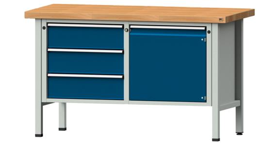 ANKE Stół warsztatowy, mod. 106 V pł. lity buk 1500 x 700 x 900 mm RAL 7035/5010