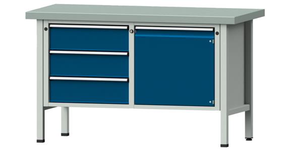 ANKE Stół warszt., mod.106 V, płyta z okł.uni. 1500 x 700 x 900 mm RAL 7035/5010