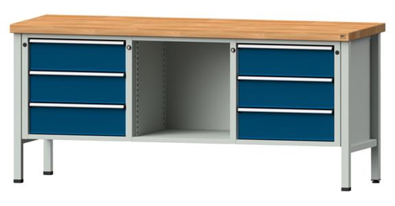 ANKE Stół war., mod.120 V, pł.z lit.drew.buk. 2000 x 700 x 900 mm RAL 7035/5010