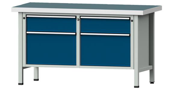 ANKE Stół warszt., mod.205 V, płyta z okł.uni. 1500 x 700 x 850 mm RAL 7035/5010