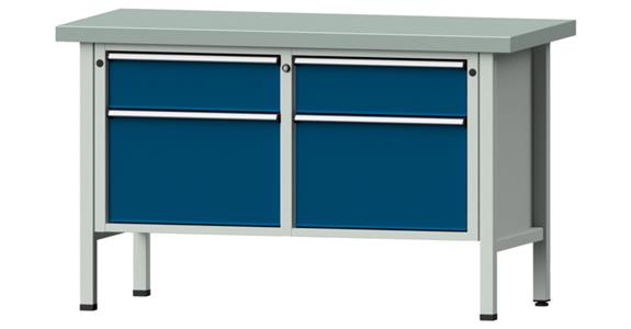 ANKE Stół warszt., mod.205 V, płyta okł.z bl.ocyn. 1500x700x900 mm RAL 7035/5010