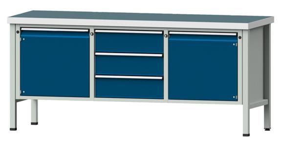 ANKE Stół warszt., mod.122 V, płyta z okł.uni. 2000 x 700 x 900 mm RAL 7035/5010