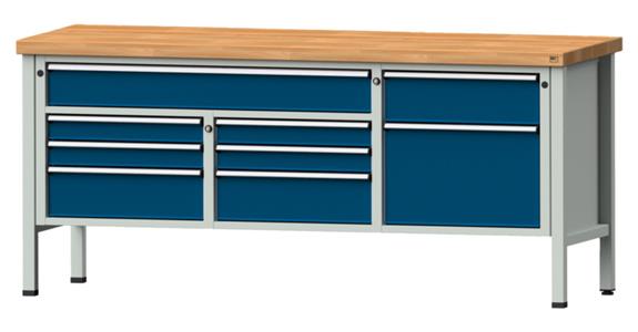 Stół warsz. ANKE, mod. 282 V, pł.z lit. dr.buk., 2000x700x900 mm, RAL 7035/5010