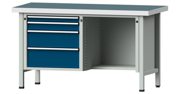 Cabinet workbench model 341 V universal plate height 850 mm RAL 7035/5010