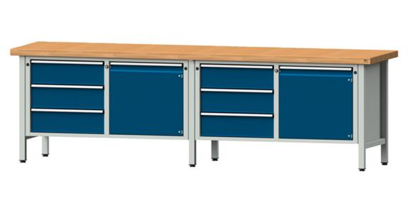 ANKE Stół war., mod.106 V, pł.z lit.drew.buk. 2800 x 700 x 850 mm RAL 7035/5010